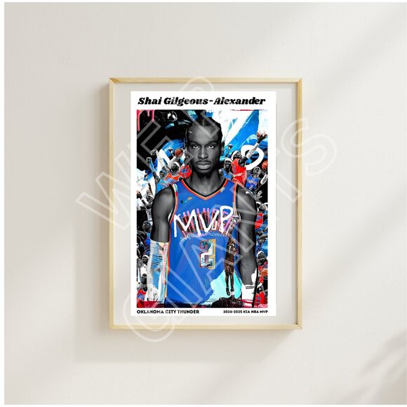 MVP Shai Gilgeous-Alexander 11x17 Art Print (OKC, NBA, Basketball, MVP, Thunder) - Picture 1 of 2